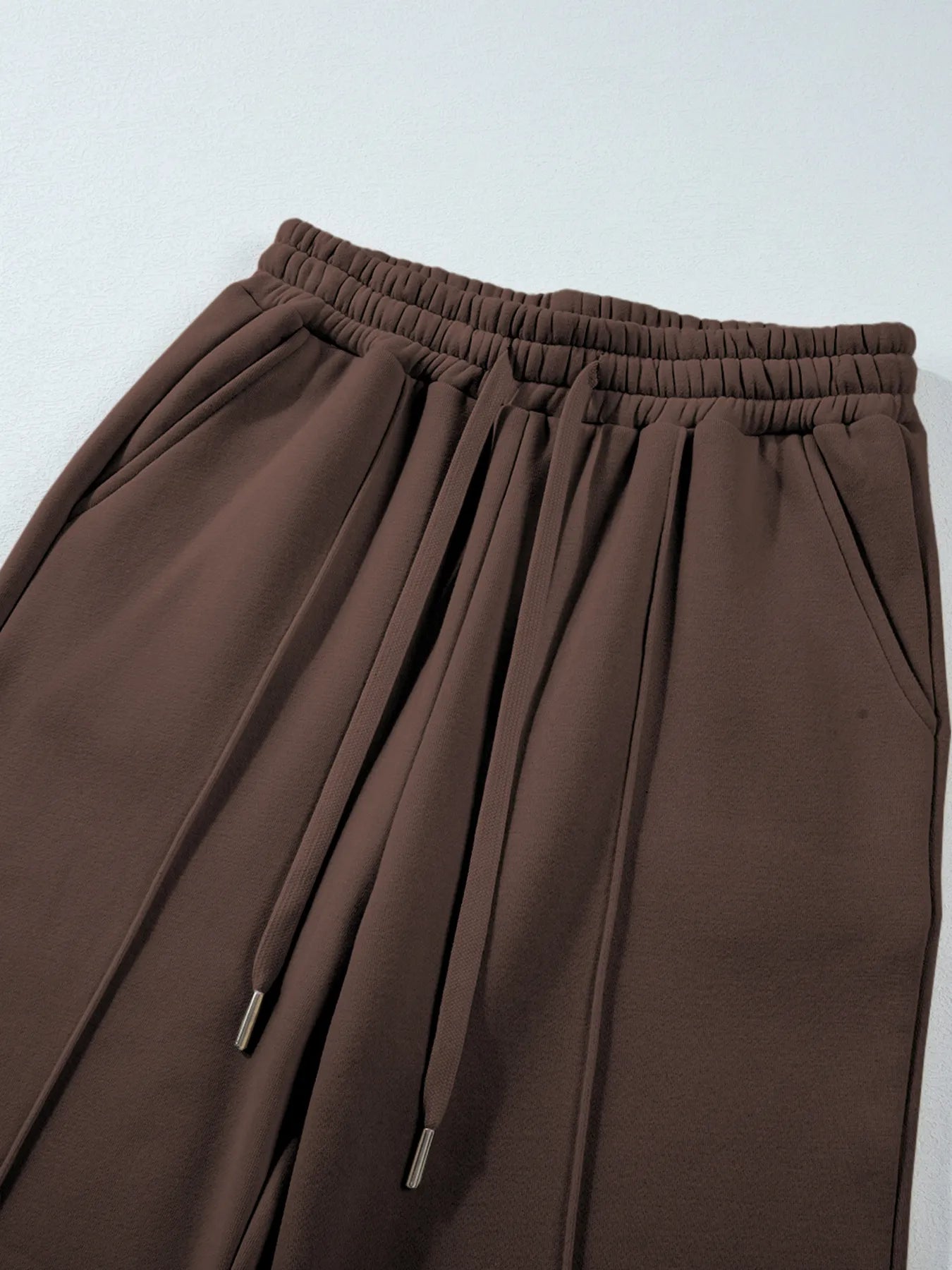 Collared Sweatshirt and High Waist Pants Active Set - Farnelli