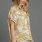 Umgee Full Size Tropical Print Button Down Shirt Plus Size - Farnelli