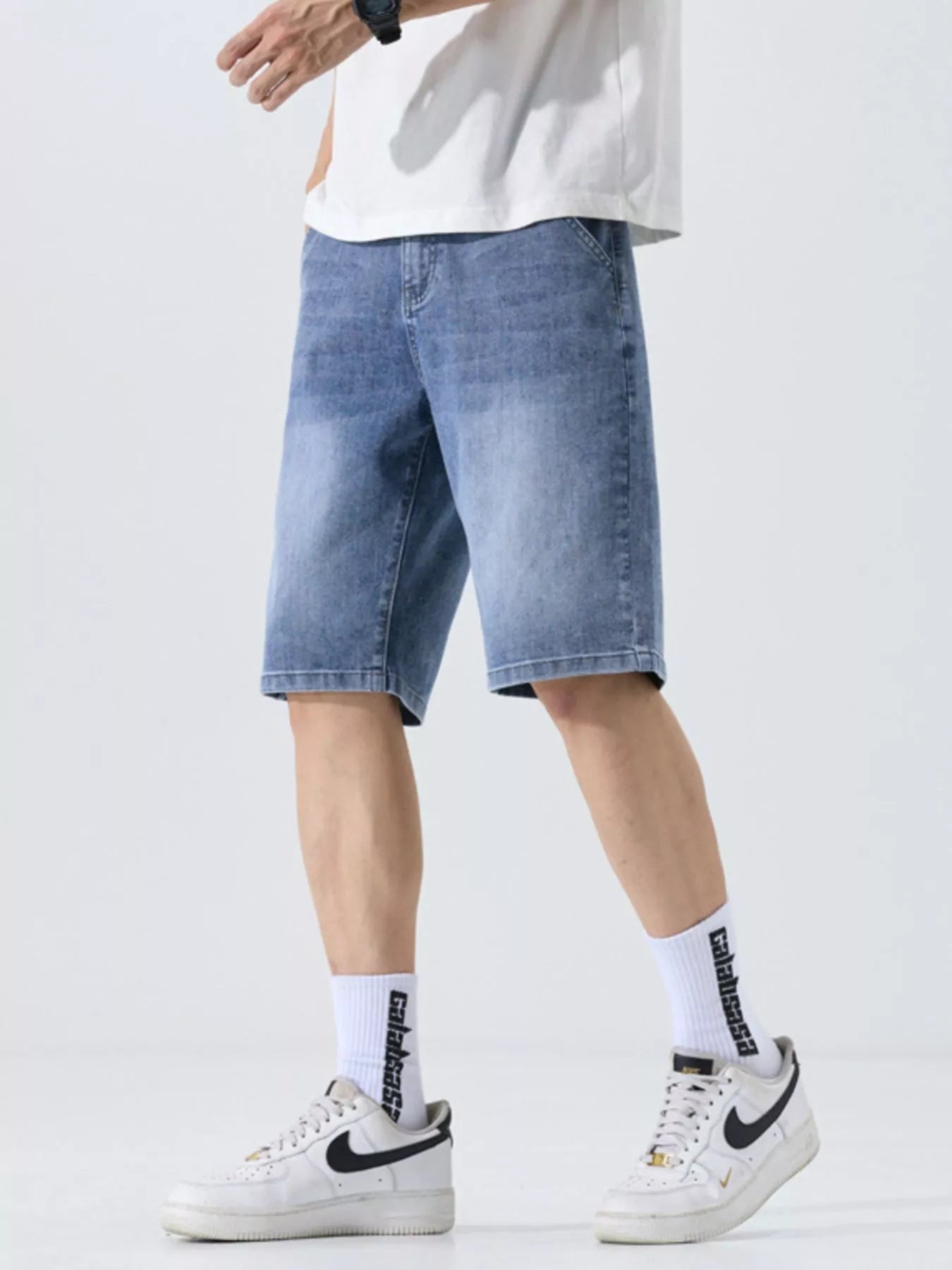 Men's Washed Loose Fit Denim Shorts - Farnelli