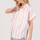 SAGE+FIG Full Size Multi Stripe Button Down Short Sleeve Shirt Plus Size - Farnelli