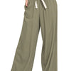 Zenana Linen Drawstring Pants - LT OLIVE
