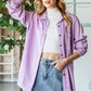 Veveret Raw Hem Button Up Long Sleeve Shirt - Farnelli