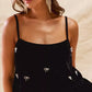 SO ME Holiday Velvet Ribbon Rhinestone Christmas Top - Farnelli