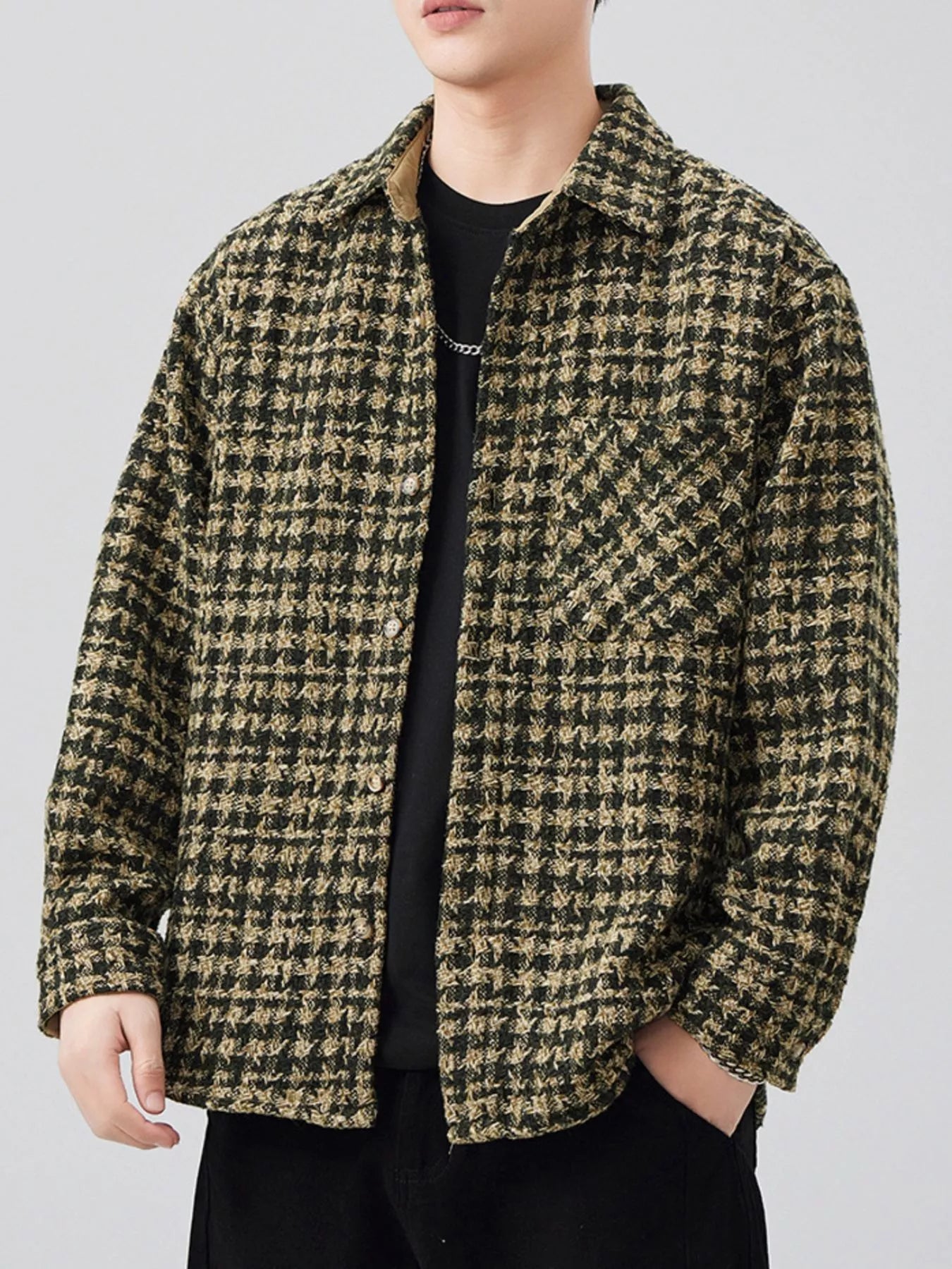 Men's Plus Size Button Up Shirt with Chest Pocket - Farnelli