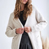ADORA 2tone Sweater Open Cardigan - OATMEAL