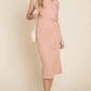 BOMBOM Ribbed Knit Sleeveless Midi Dress - Farnelli
