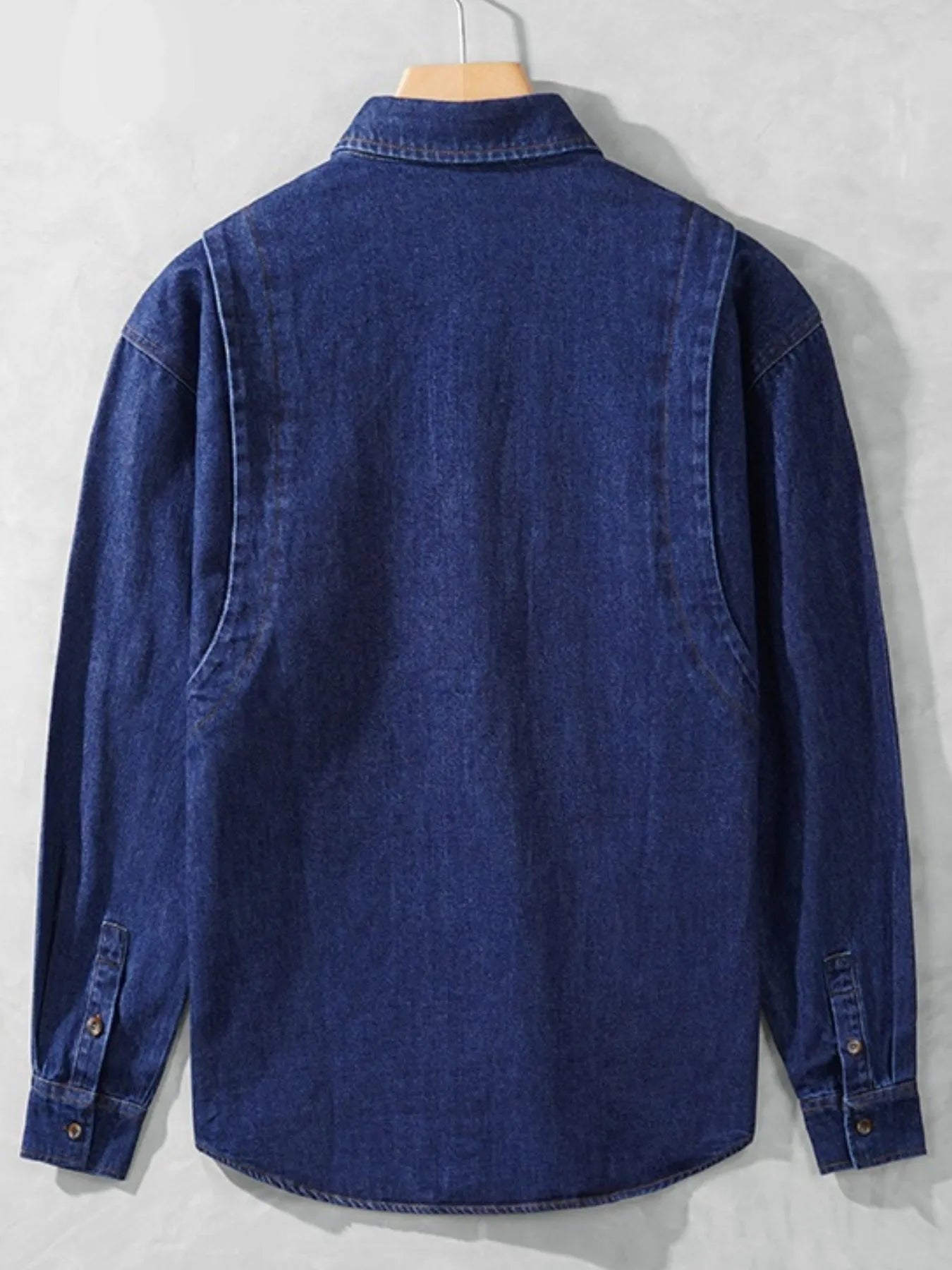 Men's Plus Size Button Up Long Sleeve Denim Shirt - Farnelli
