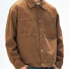 Men's Plus Size Casual Snap Down Jacket - Brown