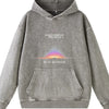 Men's Graphic Dropped Shoulder Hoodie - Light Gray