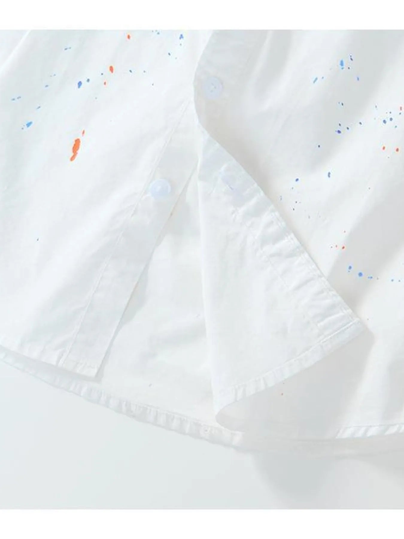 Men's Plus Size Casual Paint Splatter Short Sleeve Button-Up Shirt - Farnelli