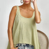 BiBi High and Low Flare Knit Tank Top - SAGE