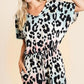 BiBi Gradation Leopard Soft Knit V-neck Romper - Farnelli