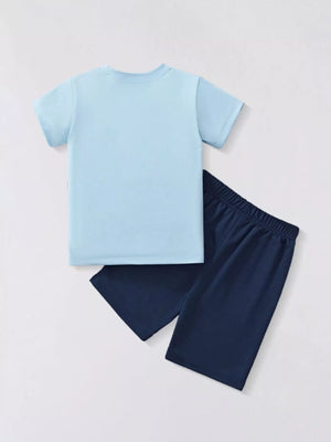 Children's Whale Graphic Short Sleeve Tee & Shorts Set - Farnelli