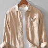 Men's Plus Size Button Up Long Sleeve Shirt - Khakis