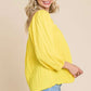 Culture Code Texture Square Neck Puff Sleeve Top - Farnelli