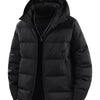 Men's Plus Size Hooded Padded Puffer Jacket - Black