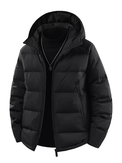 Men's Plus Size Hooded Padded Puffer Jacket - Farnelli