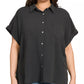 Zenana Full Size Woven Airflow Button Down Shirt Plus Size - Farnelli