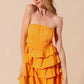 SO ME Strapless Ruffle Layered Game Day Cheer Up Dress - Farnelli