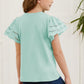 Round Neck Flutter Sleeve T-Shirt - Farnelli