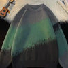 Men's Plus Size Gradient Color Block Sweater - Gray