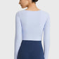 Millennia Cutout Long Sleeve Cropped Sports Top - Farnelli