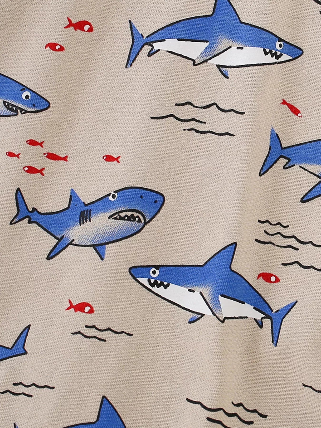 Children's Shark Print Crew Neck Short Sleeve T-Shirt - Farnelli