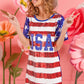 BiBi American Flag Theme Usa Print Sequin Dress - Farnelli