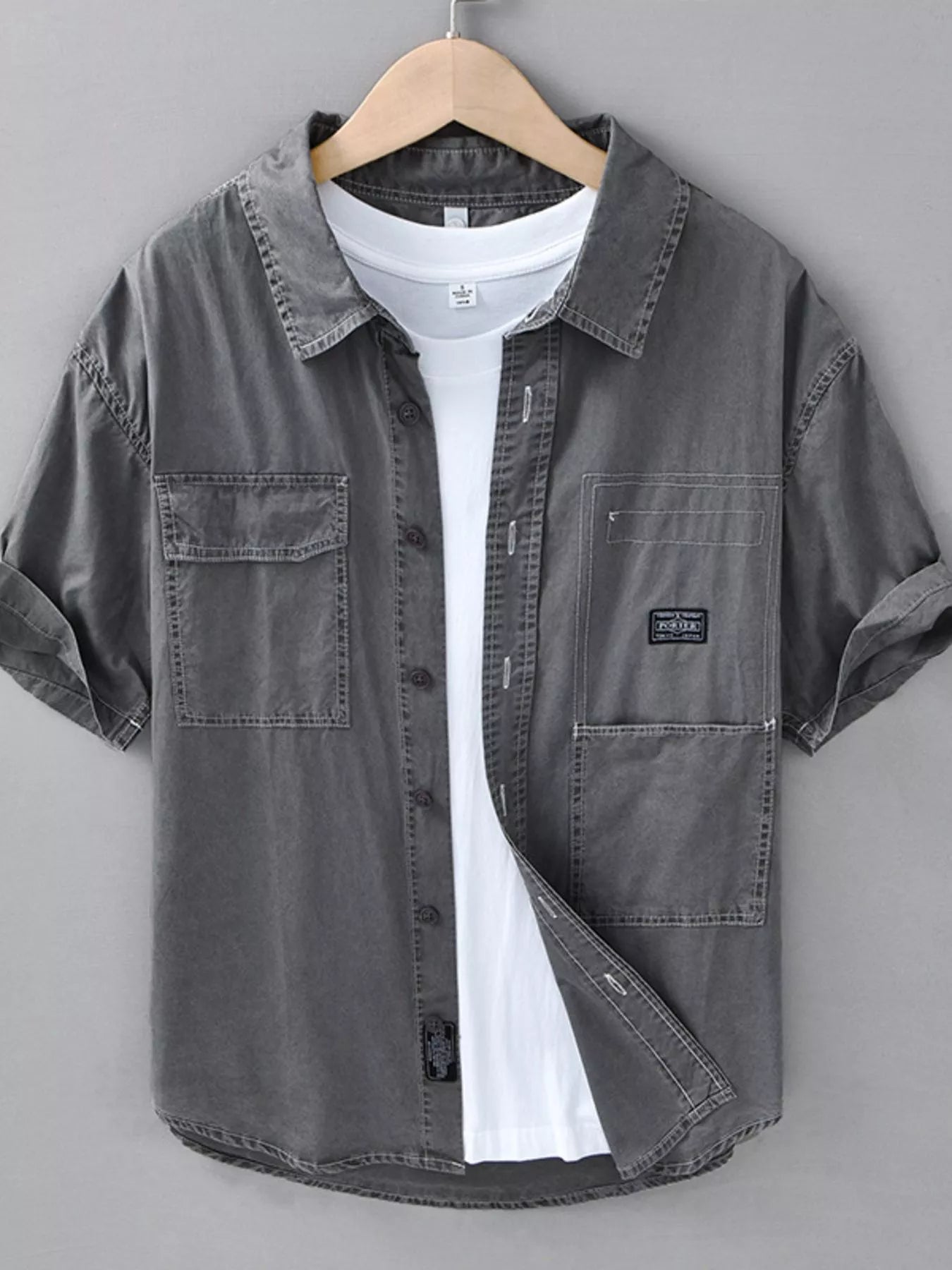 Men's Plus Size Button Up Short Sleeve Shirt - Farnelli