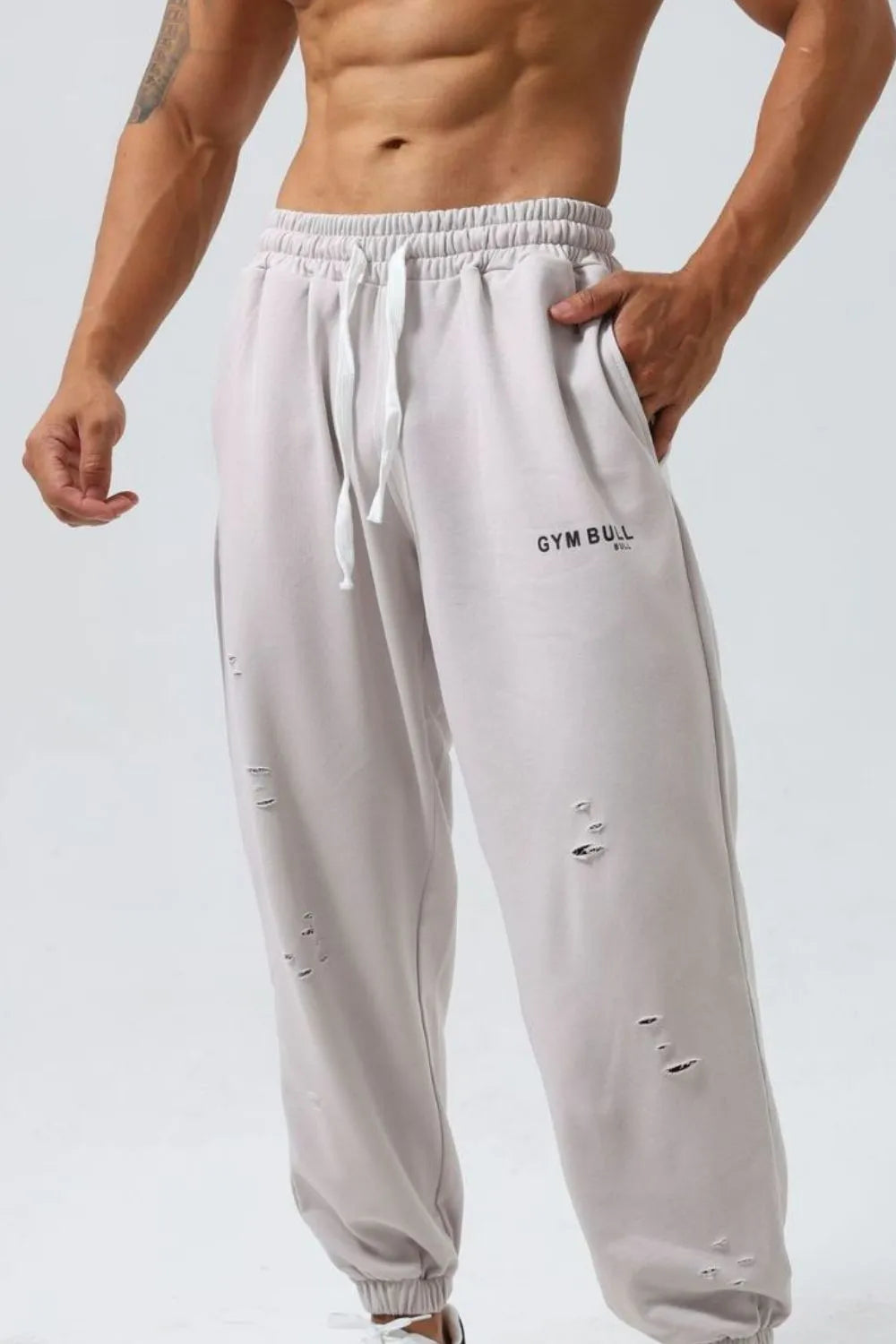 Men's Plus Size Distressed Drawstring Joggers - Farnelli