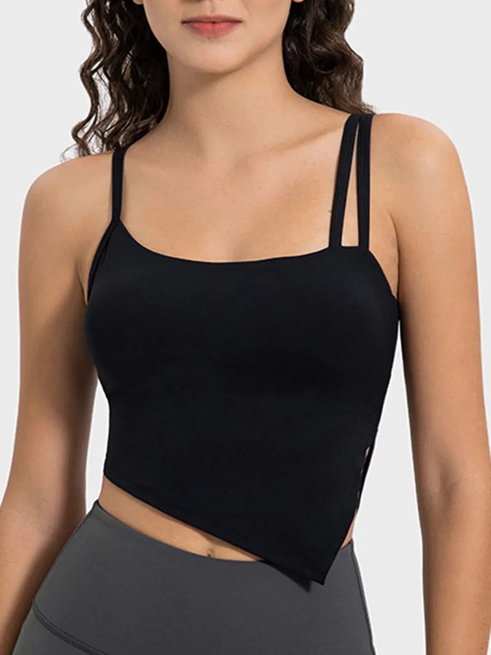 Millennia Slit Asymmetrical Neck Active Cami - Farnelli