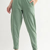MONO B Flowbarrel High Waist Active Pants - MOSS