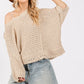SAGE + FIG Distressed Asymmetrical Open Stitch Sweater - Farnelli