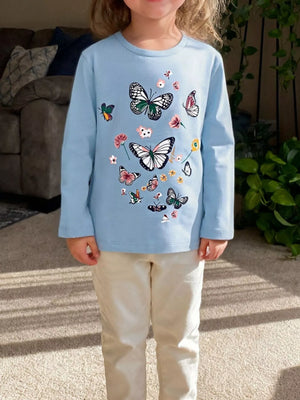 Children's Butterfly Long Sleeve T-Shirt - Farnelli