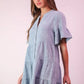 VERY J Mineral Washed Baby Bell Sleeve Woven Mini Dress - Farnelli