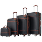 HouseOfZazla 4-piece hardshell luggage set with TSA locks, lightweight design and multiple colors