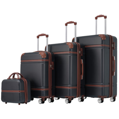 HouseOfZazla 4-piece hardshell luggage set with TSA locks, lightweight design and multiple colors