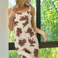 BiBi Cow Print Elastic Shoulder Strap Dress - Farnelli