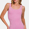 Zenana Ribbed Scoop Neck Tank - Pink