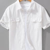 Men's Plus Size Button Up Short Sleeve Shirt - White