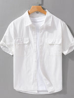 Men's Plus Size Button Up Short Sleeve Shirt - Farnelli