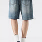 Men's Full Size Relaxed Fit Distressed Denim Shorts Plus Size - Farnelli
