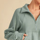 Aemi + Co Half Zip Raglan Sleeve Sweatshirt with Kangaroo Pocket - Farnelli