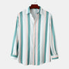 Men's Striped Button-Down Long Sleeve Shirt - Pink/Green