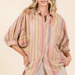 Mittoshop Striped Bubble Sleeve Button Down Shirt - Farnelli