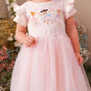 Children's Ballerina Short Sleeve Tulle Dress - Blush Pink