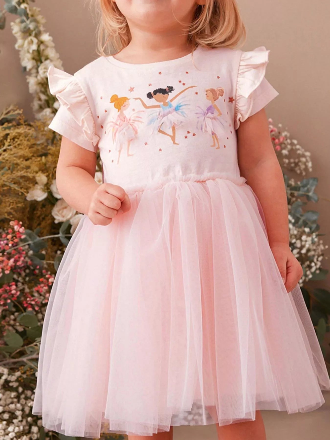 Children's Ballerina Short Sleeve Tulle Dress - Farnelli
