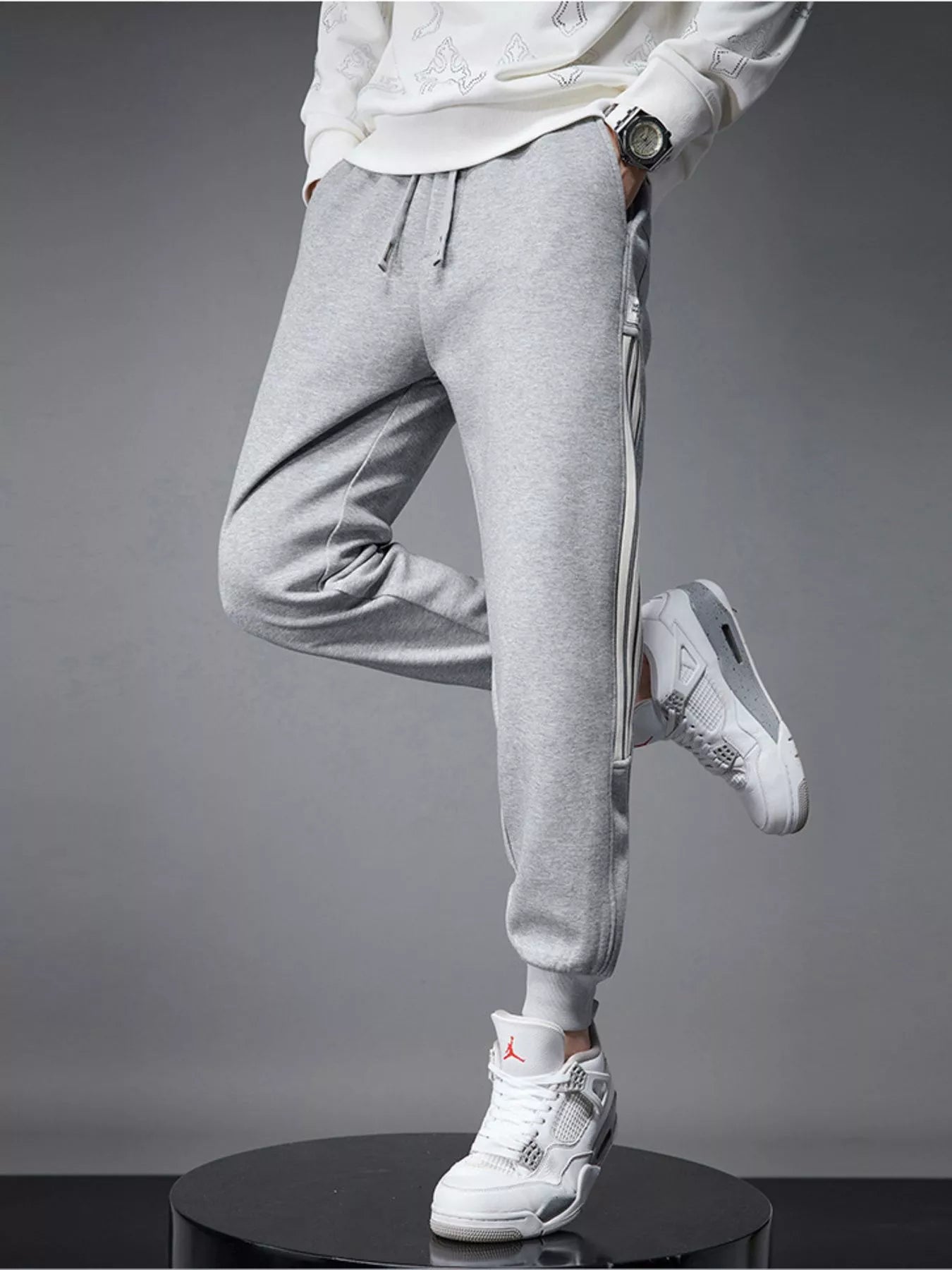 Men's Side Striped Drawstring Joggers - Farnelli