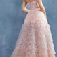 Andrea & Leo A0767 Tiered Long Formal Dress Corset Back Strapless