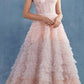 Andrea & Leo A0767 Tiered Long Formal Dress Corset Back Strapless